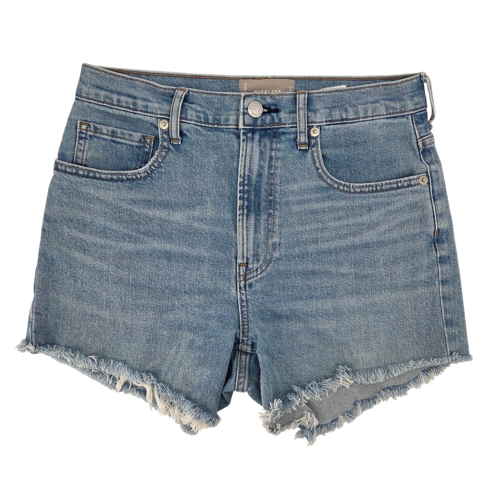 Everlane The Cheeky Jean Shorts 29 Light Wash High Rise Raw Hem‎ Casual Summer